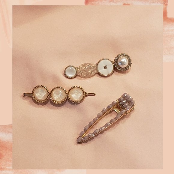 Taylor & Cambria Accessories - Party Pink and Gold Hair Pins